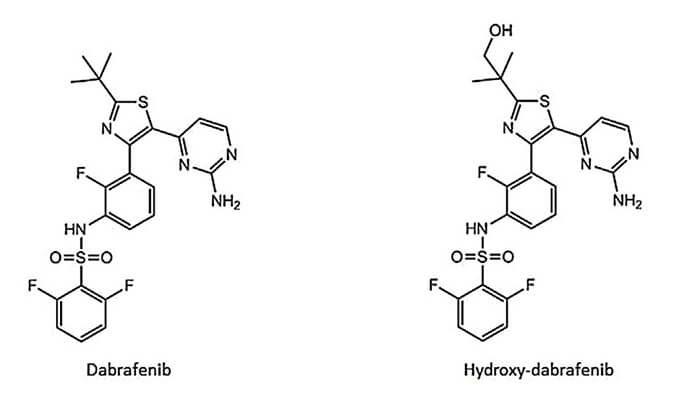 开发并验证新的LC-MS/MS方法，用于定量人血浆中达拉非尼及其主要代谢物羟基达拉非尼 (OHD)。本研究中OHD(纯度>99%)通过不朽情缘mg官网合成